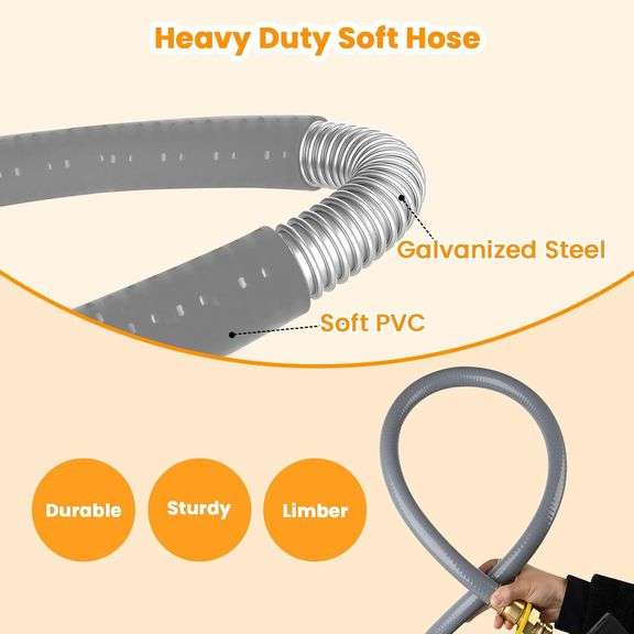 Larrik 3/4 Natural Gas Hose for Generator 24FT, Natural Gas Line with Brass Quick Connect Fittings for NG Appliance, Use for Generator, Grill, Heater