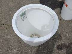 35 in. Tall White Verona Plastic Planter