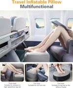 Sunany Inflatable Foot Rest Pillow for Travel, Kids/Adults Airplane Travel Pillow-Adjustable Height Cushions,for Kids to Sleep While Traveling,Suitabl