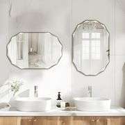 Bathroom Mirror for Wall, 20" x 30" Oval Mirror, Bathroom Vanity Mirror, Beveled Edge Frameless Wall Mount Vanity Mirrors, Wall Mirrors Decorative, Ir