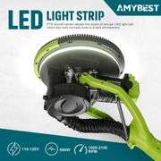 AMYBEST Drywall Sander, Powerful Electric Drywall Sander with Vacuum Dust Collection, 5 Speed 1000-2100 RPM, Popcorn Ceiling Remover, LED Light & 12 S