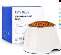 Petvillage Dog Bowls,Cone Friendly Non Slip Single Dog Bowl with Stainless Steel Inner, Raised Bowls for Large Medium Dogs Spaniel Dogs Long Ear, High