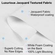 Sulugood,Blackout Roller Shades for Windows,Free-Stop Cordless Roller Blinds,Striped Jacquard Window Shades for Bedroom,Thermal Insulated Fabric White