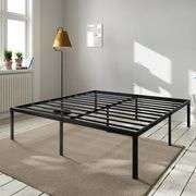 Amolife Heavy Duty King Size Metal Platform Bed Frame with 16.5' Large Under Bed Storage Space, Black