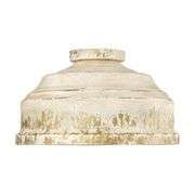 Golden Lighting Keating 3-Light Antique White Flush Mount Light