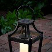 Springfield Black Dusk to Dawn Integrated LED Outdoor Solar Lantern