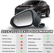 MOFOAP Left Driver Side Mirror For 2016-2022 Lexus RX350 2018-2022 RX350L RX450h RX450hL Mirrors with Blind Spot Indicator,Heated,Memory,Turn Signal I