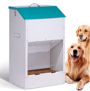 Small Automatic Dog Feeder Galvanized Steel Auto Dog Food Dispenser Metal Dog Self Feeders