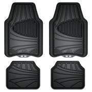 Armor All 4-Piece Black Rubber Car, Truck, SUV Floor Mats, All Weather Protection, Auto, Universal, Custom, Set, Front, Back