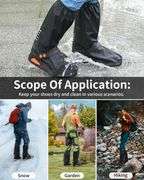 Turvertun Waterproof Rain Shoe Covers for Men and Women, Upgraded Non-Slip Rain Boot Covers with Reflector, Reusable Snow Shoe Covers for Traveling an