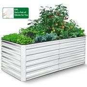 Funcid 6x3x2ft Galvanized Raised Garden Beds Large Metal Garden Beds Galvanized Steel Planter boxes Outdoor for Vegetables Flowers Herbs