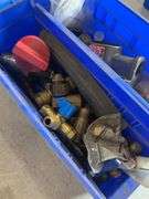 2 Bins of Assorted Brass fittings and Valves