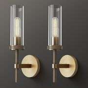 RINGRAIN Brass Wall Sconces Set of Two14.37' Knurled Texture Indoor Wall Light Fixtures, Bathroom Vanity Light Fixtures with Clear Glass, Modern Wall