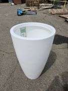 35 in. Tall White Verona Plastic Planter