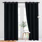 NICETOWN Blackout Curtain Panels 84" - Light Reducing Thermal Insulated Solid Grommet Blackout Curtains/Panels/Drapes for Livingroom (Set of 2, 52 Inc