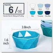 Delling 6 OZ Souffle Dishes Set - Ceramic Color Souffle Dish - Dessert/Snack Bowls for Kitchen, Souffle, Pudding, Creme Brulee, Ice Cream, Snack - Bow
