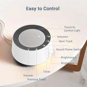 BGOVERSS White Noise Sound Machine with 14 Soothing Sounds and 10 Levels Night Light for Sleeping, 5 Timers and Memory Feature Plug in Sound Machine f