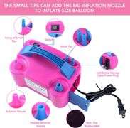 Electric Balloon Pump,Balloon Inflator, Dual Nozzle Electric Air Pump,Balloon Pump Balloons Blower 110V 600W for Party Decoration with Gifts:2 Balloon