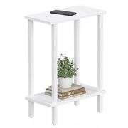 TUTOTAK Small White End Table, 7.9"D x 15.8"W x 22.5"H, Living Room, Bed Room