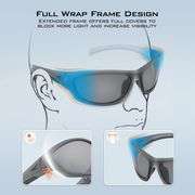KastKing Hiwassee Polarized Sport Sunglasses for Men and Women, Wrap Sunglasses for Fishing Cycling and Running,UV Protection