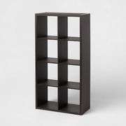 8 Cube Organizer Black - Brightroom : Versatile Shelving Unit, Wood Laminate, 30lbs Capacity per Shelf