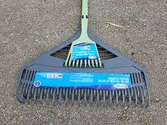 26 in. Poly Double Tine Leaf Rake with Detachable Hand Rake