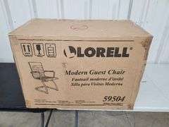 Lorell Modern Bonded Leather Mid-Back Guest Chair, White, Set Of 2 MPN:59504