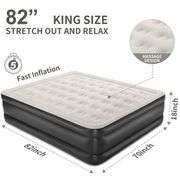18 inch King Size Air Mattress with Built-in-Pump, Black