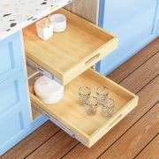 Petpvilit Pull Out Cabinet Organizer, 1PC 15 W x 21 D Soft Close Slide Out Wood Drawer Storage Shelves for Kitchen, Base Cabinet Organization for Pant