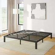COMASACH 12 inch Queen Bed Frame, Easy Assembly, No Box Spring Needed, Heavy Duty Metal Platform Queen Size, Noise Free, Black