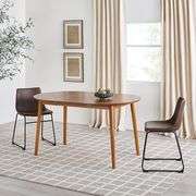 Threshold Astrid Mid-Century Modern Solid Wood Oval Extension Dining Table with Hairpin Legs and Removable Leaf(60-72in), Caramel