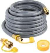Larrik 3/4 Natural Gas Hose for Generator 24FT, Natural Gas Line with Brass Quick Connect Fittings for NG Appliance, Use for Generator, Grill, Heater