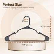 HOUSE DAY Black Plastic Hangers 50 Pack - Adult Clothes Hangers - T-Shirt, Dress, Coat Hangers & Accessories - Heavy Duty Hangers - Notched Hangers, D