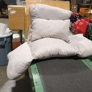 Gray seat cushion with pillow