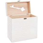 Juvale Wooden Wedding Card Box for Reception With Clasp and Slot, 9.75 x 5 x 10 Inches, White