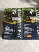 (2) 75-Watt Equivalent Low Voltage Millennium Black Adjustable Light Color Integrated LED Outdoor Landscape Flood Light