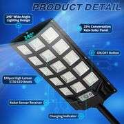 Solar Street Lights Outdoor 2 Pack, 6500K Solar Lights Outdoor Waterproof Dusk to Dawn, LED Flood Security Lights Motion Sensor with Remote Control fo