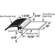 (2) 58 in. Restroom Stall Door Privacy Cover Opaque/Smoke Self-Adhesive