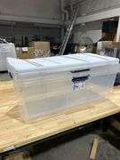 2 - Project Source X-large 25-Gallons (100-Quart) Clear, White Tote with Latching Lid