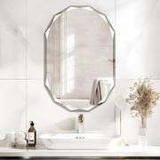Bathroom Mirror for Wall, 20" x 30" Oval Mirror, Bathroom Vanity Mirror, Beveled Edge Frameless Wall Mount Vanity Mirrors, Wall Mirrors Decorative, Ir