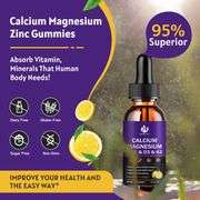 Calcium Magnesium Zinc 1300mg with Magnesium Glycinate, Vitamin C D3 K2 B6 and Sea Moss | Calcium Supplement Calcium with Vitamin D3 K2 Liquid Drop |