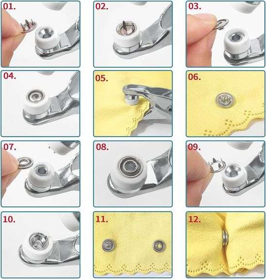 GTAAOY 800PCS Metal Snaps Buttons with Fastener Pliers Press Tool Kit Perfect for DIY Crafts Clothes Hats and Sewing, Snap Button Fasteners Kit for Cl