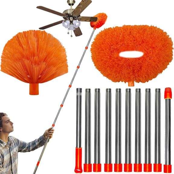 20+ Foot High Reach Dusting Kit with 3-14 ft Extension Pole, Cobweb ...