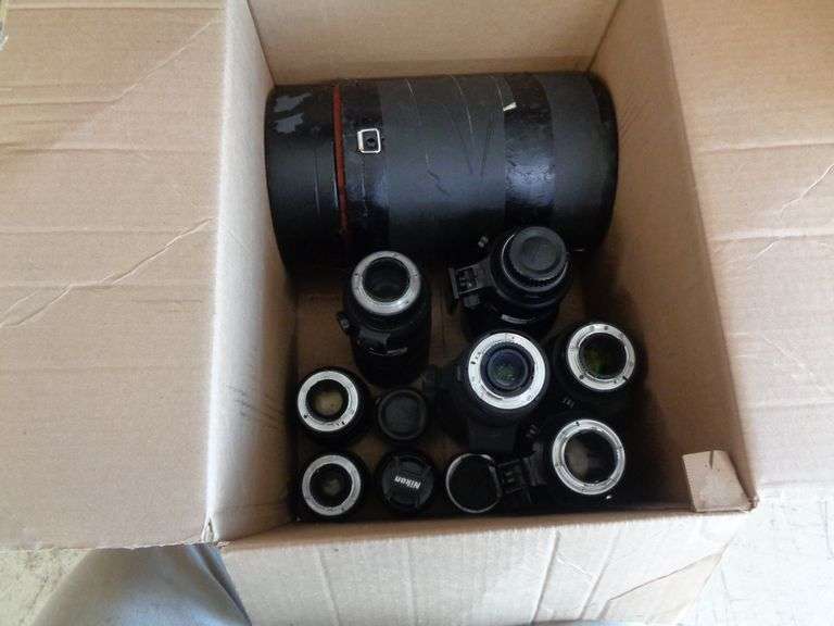 1 -BOX OF VARIOUS CAMERA LENSES