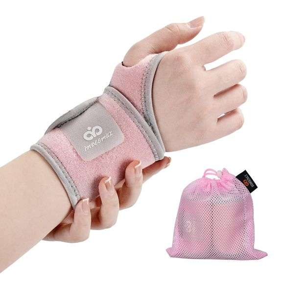 INDEEMAX 2 Pack Copper Wrist Brace Support for Carpal Tunnel, Pain Relief, Arthritis, Tendonitis, Adjustable Wrist Braces Compression Wraps Both Hands