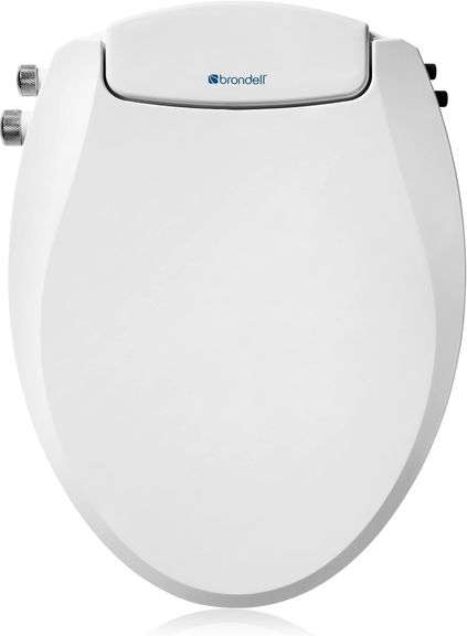 Brondell Bidet Toilet Seat, Non-Electric Swash Ecoseat, Fits Elongated Toilets, White - Dual Temperature, Dual Nozzle System - Bidet with Easy Install