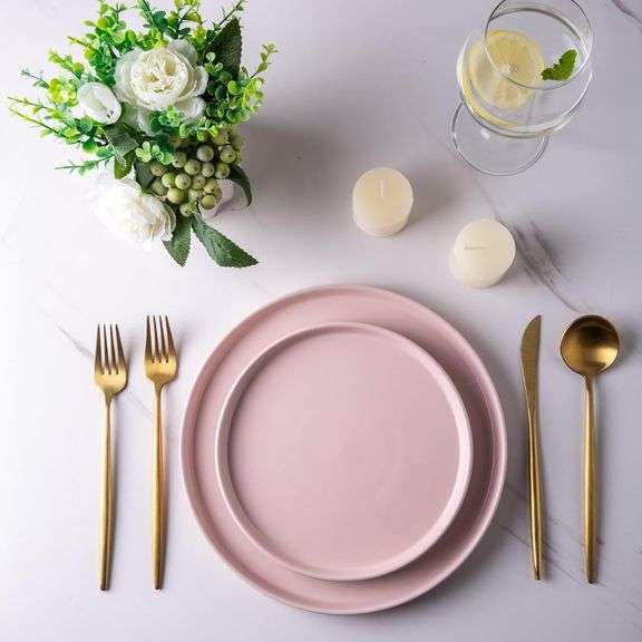 AmorArc Ceramic Plates Set of 6, Matte Glaze 8.0 Inch Dishes Set for Kitchen, Dessert,Salad,Appetizer, Small Dinner Plates, Microwave & Dishwasher Saf