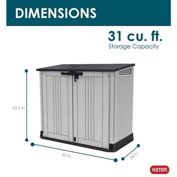 Store-It-Out Prime 4.3 ft. W x 2.3 ft. D Durable Resin Plastic Storage Shed with Flooring Grey (10 sq. Ft.)