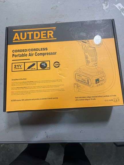AUTDER Cordless Tire Inflator 180PSI Portable Air Compressor With 21V AUTDER Cordless Tire Inflator 180PSI Portable Air Compressor With 21V