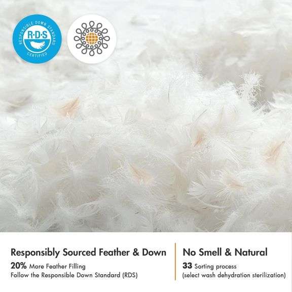 MIULEE 12x20 Pillow Inserts, Pack of 2 Feather Throw Pillow Inserts, Decorative Fluffy Cotton Fabric for Living Room Sofa Bed